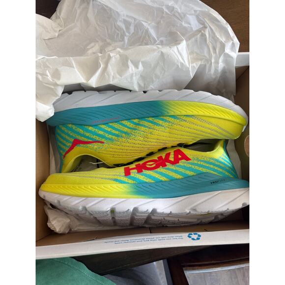 Hoka Men\'s Mach 5 Evening Primrose/Scuba Blue Size 11.5 main image 4